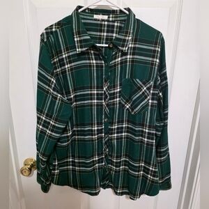 Maurices Forest Plaid Shirt Size XL EUC